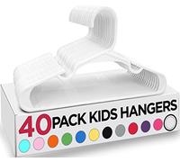 Utopia Home Grucce in plastica per bambini, confezione da 40, resistenti e sottili, salvaspazio, multiuso, per indumenti, pantaloni, gonne, colore bianco