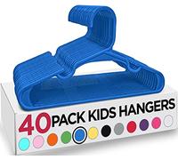 Utopia Home Grucce in plastica per vestiti per bambini, confezione da 40, resistenti e sottili, per bambini e bambini, salvaspazio (blu)