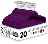 Utopia Home, Grucce in velluto di alta qualità, confezione da 20 pezzi, antiscivolo e durevoli, con ganci girevoli a 360 gradi, appendiabiti resistenti, colore viola
