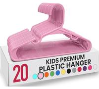 Utopia Home Grucce per bambini - Confezione da 20 grucce in plastica, 29 cm, ideali per armadio e uso quotidiano (rosa chiaro)