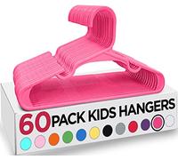 Utopia Home Grucce per bambini, confezione da 60 grucce in plastica per armadio, resistenti, ideali per l'uso standard quotidiano (rosa)