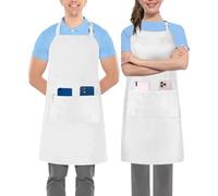 Utopia Kitchen 2 Pezzi Grembiule cucina per uomini e donne - regolabile 2 tasche Cuoco Grembiule con nastri lunghi per barbecue, ristoranti, caffetterie e giardinaggio