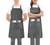 Utopia Kitchen 2 Pezzi Grembiule cucina per uomini e donne - regolabile 2 tasche Cuoco Grembiule con nastri lunghi per barbecue, ristoranti, caffetterie e giardinaggio