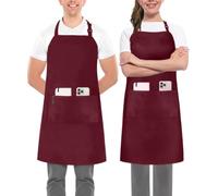 Utopia Kitchen 2 Pezzi Grembiule cucina per uomini e donne - regolabile 2 tasche Cuoco Grembiule con nastri lunghi per barbecue, ristoranti, caffetterie e giardinaggio
