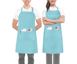 Utopia Kitchen 2 Pezzi Grembiule cucina per uomini e donne - regolabile 2 tasche Cuoco Grembiule con nastri lunghi per barbecue, ristoranti, caffetterie e giardinaggio