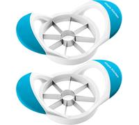 Utopia Kitchen - Confezione da 2 affettatrici per mele - Corer - divisore - Taglierina - Strumento a cuneo - Blu - Acciaio inossidabile - 100% resistente alla ruggine