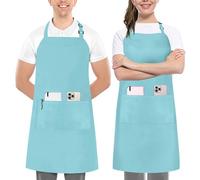 Utopia Kitchen Confezione da 2 grembiuli regolabili con 2 tasche, resistenti all'acqua e all'olio, grembiule da cucina per donne e uomini, colore acqua, confezione da 2