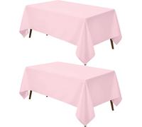 Utopia Kitchen Rectangle Table Cloth 2 Pack [60x102 Inches, Pink] Tablecloth Machine Washable Fabric Polyester Table Cover for Dining, Buffet Parties, Picnic, Events, Weddings and Restaurants