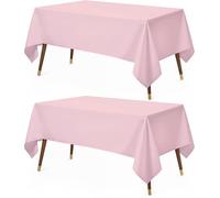 Utopia Kitchen Rectangle Table Cloth 2 Pack [60x102 Inches, Pink] Tablecloth Machine Washable Fabric Polyester Table Cover for Dining, Buffet Parties, Picnic, Events, Weddings and Restaurants