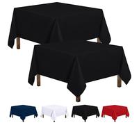 Utopia Kitchen Square Table Cloth 2 Pack [70x70 Inches, Black] Tablecloth Machine Washable Fabric Polyester Table Cover for Dining, Buffet Parties, Picnic, Events, Weddings and Restaurants