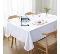 Utopia Kitchen Tovaglia Antimacchia - 140 x 240 cm (Confezione da 1, Bianco) Lavabile in Lavatrice Copritavolo - Ottimo per Feste, Eventi, Matrimoni e Ristoranti (55 x 95 Pollici)