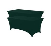 Utopia Kitchen Tovaglia Estensibile [6 Piedi, 183 cm] Copritavolo in Poliestere e Spandex - Lavabile in Lavatrice e Resistente alle Pieghe per Eventi e Feste (Confezione da 2, Verde Cacciatore)