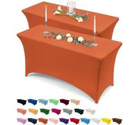 Utopia Kitchen Tovaglia Estensibile [6 Piedi, 183 cm] - Copritavolo in Spandex Lavabile e Resistente alle Rughe per Eventi e Feste (Confezione da 2, Arancione)