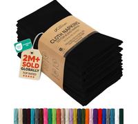 Utopia Kitchen Tovaglioli in tessuto nero, confezione da 24, 45,7 x 45,7 cm, assorbenti, lavabili e riutilizzabili, per cena, ristorante, pranzo, matrimoni e hotel