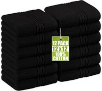 Utopia Towels - 12 Set di Asciugamani Per il Viso Premium (30 x 30 CM), Panni Altamente Assorbenti e Morbidi Per Bagno, Spa e Palestra Lavette salvietta (Nero)