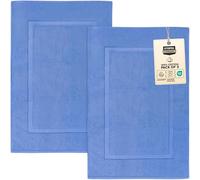 Utopia Towels - 2 Tappeti da Bagno in Cotone, (53 x 86 cm), 100% cotone Ring-Spun - altamente assorbente e lavabile in lavatrice, tappetini da Bagno per doccia (Blu Elettrico)