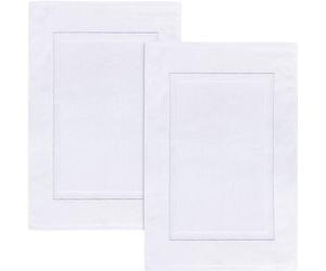 Utopia Towels - 2 Tappeti da Bagno in Cotone, (53 x 86 cm), 100% Cotone Ring-Spun - Altamente Assorbente e Lavabile in Lavatrice, tappetini da Bagno per Doccia (Bianco)