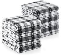 Utopia Towels - 200 GSM Asciugapiatti, 38 x 64 CM, Asciugamani Da Cucina In Cotone, Set Di Asciugamani Da Bar e Da Tè Morbidi e Riutilizzabili (12 Confezioni, Bianco Nero)