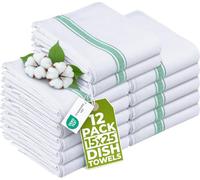 Utopia Towels - 200 GSM Asciugapiatti, 38 x 64 CM, Asciugamani Da Cucina In Cotone, Set Di Asciugamani Da Bar e Da Tè Morbidi e Riutilizzabili (12 Confezioni, Verde)