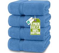 Utopia Towels, set di 4 teli da bagno (68,6 cm x 137 cm), 100% cotone filato ad anello, 600 g/m², leggeri e altamente assorbenti, asciugatura rapida, perfetti per l’uso quotidiano, blu elettrico