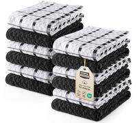 Utopia Towels - Asciugamani da cucina, 38 x 64 cm, 100% cotone super morbido e assorbente, asciugamani da cucina, strofinacci e canovacci, (confezione da 12) (bianco e nero)