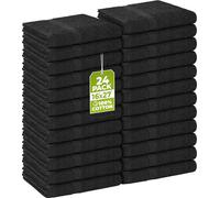 Utopia Towels - Asciugamani da palestra in cotone, confezione da 24 pezzi, colore: nero, 40,6 x 68,6 cm, non candeggiante, in cotone filato ringspun, massima morbidezza e assorbenza, facile da pulire