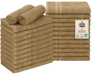 Utopia Towels Asciugamani da salone in cotone a prova di candeggina, 40,6 x 68,6 cm, per palestra, 100% cotone, confezione da 24, color cammello