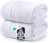 Utopia Towels - Confezione da 2 Asciugamani Di Lusso Jumbo (90 x 180 CM) - 100% Cotone Filato Ad Anelli, Altamente Assorbente, Morbido e Ad Asciugatura Rapida (Bianco)