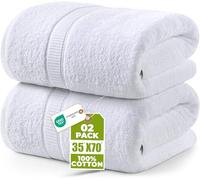 Utopia Towels Asciugamani Di Lusso, 90 x 180 CM, 2 Pezzi, Bianco