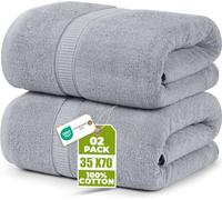 Utopia Towels Asciugamani Di Lusso, 90 x 180 CM, 2 Pezzi, Grigio Fresco