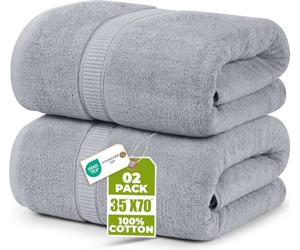 Utopia Towels Asciugamani Di Lusso, 90 x 180 CM, 2 Pezzi, Grigio Fresco