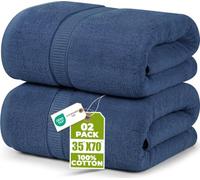 Utopia Towels Asciugamani Di Lusso, 90 x 180 CM, 2 Pezzi, Marina | 100% cotone filato ad anello, altamente assorbente, morbido, ad asciugatura rapida, lavabile in lavatrice, taglia Jumbo