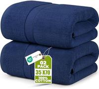 Utopia Towels Asciugamani Di Lusso, 90 x 180 CM, 2 Pezzi, Marina