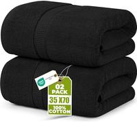 Utopia Towels Asciugamani Di Lusso, 90 x 180 CM, 2 Pezzi, Nero