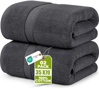 Utopia Towels - Confezione da 2 Asciugamani Di Lusso Jumbo (90 x 180 CM) - 100% Cotone Filato Ad Anelli, Altamente Assorbente, Morbido e Ad Asciugatura Rapida (Grigio)