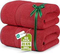 Utopia Towels - Confezione da 2 Asciugamani Di Lusso Jumbo (90 x 180 CM) - 100% Cotone Filato Ad Anelli, Altamente Assorbente, Morbido e Ad Asciugatura Rapida(Rosso)