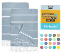 Utopia Towels (Confezione da 2 Asciugamano da spiaggia turco (100 x 180 CM) - 100% cotone (Blu Denim)