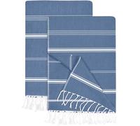 Utopia Towels Confezione da 2 teli da spiaggia turchi (100x180 CM), 100% cotone senza sabbia, leggeri e assorbenti ad asciugatura rapida per viaggi e piscina (Marina)
