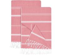 Utopia Towels Confezione da 2 teli da spiaggia turchi (100x180 CM), 100% cotone senza sabbia, leggeri e assorbenti ad asciugatura rapida per viaggi e piscina (rosso)