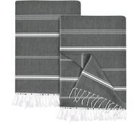 Utopia Towels Confezione da 2 teli da spiaggia turchi (100x180 CM), 100% cotone senza sabbia, leggeri e assorbenti ad asciugatura rapida per viaggi e piscina (grigio)