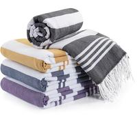 Utopia Towels - Confezione da 4 teli da mare turchi (100 x 183 cm) - 100% cotone, asciugamano turco oversize senza sabbia, ad asciugatura rapida, prelavato per una sensazione morbida, grande