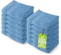 Utopia Towels Set 12 Asciugamani Viso 30x30cm 100% Cotone, Blu Elettrico