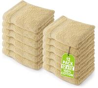 Utopia Towels Set 12 Asciugamani Viso 30x30cm 100% Cotone, Champagne