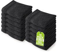 Utopia Towels Set 12 Asciugamani Viso 30x30cm 100% Cotone, Nero