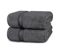Utopia Towels Set 2 Asciugamani da Bagno 69x137cm Cotone Grigio