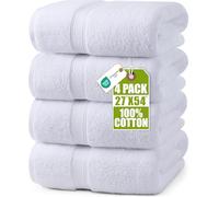 Utopia Towels Set 4 Asciugamani da Bagno 69x137cm Cotone Bianco