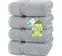 Utopia Towels Set 4 Asciugamani da Bagno 69x137cm Cotone Grigio Fresco