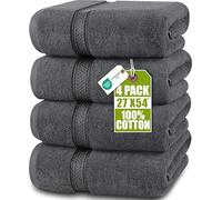 Utopia Towels - 4 Set Asciugamani da Bagno (69 x 137 cm) - Asciugamani in Cotone per Hotel e Spa, Massima Morbidezza e assorbenza (Grigio)
