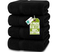 Utopia Towels - 4 Set Asciugamani da Bagno (69 x 137 cm) - Asciugamani in Cotone per Hotel e Spa, Massima Morbidezza e assorbenza (Nero)