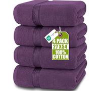 Utopia Towels Set 4 Asciugamani da Bagno 69x137cm Cotone Prugna